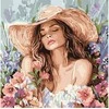 Ideyka Painting by numbers 40 x 40 cm KHO8569 Girl in a hat among flowers AP0100