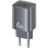 Laidinis įkroviklis USAMS CC305 T66 45W GaN 2xUSB-C tarnish