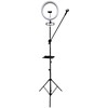 iLike S12 LED 20W Selfie 31cm Gredzena Gaisma Lampa + Statīvs 2.1m + Plaukts &amp; 3x telefona / mikrofona turētājs Melns