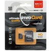 IMRO atminties kortelė Micro SD 64GB 100MB/s class 10 UHS 3 su adapteriu SD