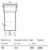 Indoor sewer PVC pipe Wavin. Ø 50. 0.25 m