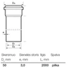 Indoor sewer PVC pipe Wavin. Ø 50. 2 m