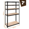Iso Trade Bez Marki Storage rack - juodas 180x90x40 Bigstreen