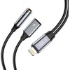 Tech-Protect UltraBoost Lightning (vyriškas) / mini lizdas 3,5 mm (moteris) - Lightning (moteris) - juodas