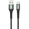 Jellico B12 Neilona Pīts Universāls USB-C uz USB Datu &amp; Ātrās 3.1A Uzlādes kabelis 2m Melns