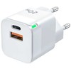 Jellico C40 Mini PD 20W QC 3.0 Viedais Adaptīvs Ātrs Lādētājs ar 1x USB-C (5-12V) / USB 3A Balts