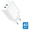Jellico EU19 GaN 40W PD Universālais Viedierīču Ātrs Lādētājs 2x USB-C PD 20W Balts