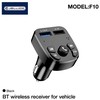 Jellico F10 Bluetooth 5.0 FM / MP3 siųstuvas + automobilio greitasis įkroviklis 2x USB QC 3.0 3.1A LED juodas