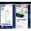 JELLICO sieninis įkroviklis EU13 GaN PD 30W 1xUSB-C + 1xUSB QC3.0 + laidas USB-C - USB-C Baltas