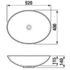 Jika WASHBASIN BOWL OVAL ASTRA 520X395MM WHTE