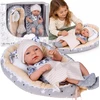 Jokomisiada 40 cm Baby Doll with Nest, Pillow and Blanket – Pretend Play Set