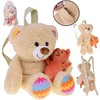Jokomisiada Adorable Teddy Bear Backpack – Plush Backpack with Adjustable Straps ZA5683