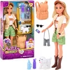 Jokomisiada Anlily Traveler Doll with a Dog + Backpack with Tourist Accessories ZA6230