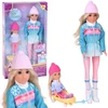 Jokomisiada Anlily Winter Style Doll - Small and Large in Jackets with Sleds ZA6632