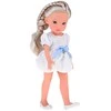 Jokomisiada Charming Doll in a Baltas Dress with a Mėlyna Bow, 33 cm Doll ZA5850