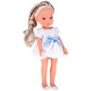 Jokomisiada Charming Doll in a Baltas Dress with a Mėlyna Bow, 33 cm Doll ZA5850