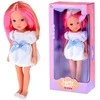 Jokomisiada Charming Doll in a Baltas Dress with a Mėlyna Bow, 33 cm Doll ZA5850
