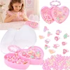 Jokomisiada Children's Jewellery Set 12 Rings Beads Heart-Shaped Case ZA6277