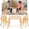 Jokomisiada Children's table and chairs - wooden set Teddy bear and bunny ZA6169