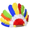 Jokomisiada Colourful Feather Headdress for Children Costume Headband ZA6431