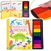 KNYGA Jokomisiada Creative finger painting book DINOSAURS 64 pages 7 colors AP0048