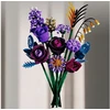 Jokomisiada Flower Blocks DARK ROSES violetinė bouquet of flowers 665pcs ZA6264