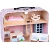 Jokomisiada FLOWER Dollhouse in a lockable suitcase + wooden furniture ZA5930