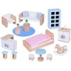 Jokomisiada FLOWER Dollhouse in a lockable suitcase + wooden furniture ZA5930