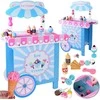 Jokomisiada Large pastel wooden ice cream stand + 8 different ice creams ZA5945