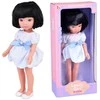 Jokomisiada Lovely Girl Doll with Juodas Short Hair in Baltas Dress 33cm ZA5850