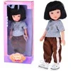 Jokomisiada Lovely Girl Doll with Short Juodas Hair in a Sporty Outfit 33cm ZA5849