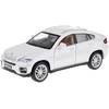 Jokomisiada Metalinis automobilis BMW x6 modelio skalė 1:32 Baltas visureigio šviesos garsas ZA4606