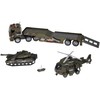 Jokomisiada Military Transport Truck Set – Army Tank, Helicopter & Truck with Friction Power, Lights and Sounds