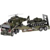 Jokomisiada Military Transport Truck Set – Army Tank, Helicopter & Truck with Friction Power, Lights and Sounds