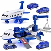 Jokomisiada Police Airplane with Parking Garage, Crane and 4 Toy Cars, Lights and Sounds ZA6561