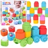 Jokomisiada Rubber blocks 3 in 1 - soft, sensory, sound, light 32 pieces ZA6435