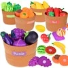 Jokomisiada Set for cutting vegetables and fruits with Velcro + learning colors - 34 pieces ZA5904