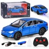 Jokomisiada Tesla Model X RC 1:22 Die-Cast Remote-Controlled Car with LED Lights and Smoke Effect RC0772
