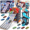 Jokomisiada Two-story car garage 4 in 1, launcher, parking, elevator, station + 8x vehicles ZA6353