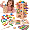 Jokomisiada Wooden 5-in-1 arcade game – tower, balls, sticks, worms ZA6569