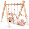 Jokomisiada Wooden Baby Gym with 5 Hanging Toys for Infants ZA6490