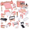 Jokomisiada Wooden Dollhouse Furniture, 34-Piece Home Furnishing Set ZA6358