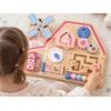 Jokomisiada Wooden Farm Busy Board – Sensory House with Animal Maze ZA6485