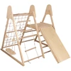 Jokomisiada Wooden Indoor Playground 4-in-1 Slide Climbing Net Ladder Swing SP0874