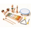Jokomisiada Wooden musical instruments cymbals, tambourine, triangle - 6 pcs IN0191