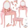 Jokomisiada Wooden Royal Vanity Table with Mirror + Chair + Accessories ZA5934