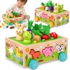 Jokomisiada Wooden SORTER 3-in-1 trolley, catching bugs, putting animals in ZA6291