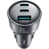 Joyroom JR-CCN19 65W 3-in-1 car charger Dark pilka