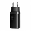 Joyroom JR-TG10 65W GaN 2x USB-C + USB-A wall charger with 100W USB-C - USB-C 1.2m cable - juodas