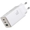 Joyroom JR-TG10 65W GaN 2x USB-C + USB-A sieninis įkroviklis su 65W USB-C - USB-C 1.2m laidu - baltas